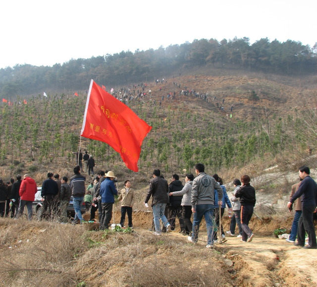 2010年3月12日植树节测地所上山植树